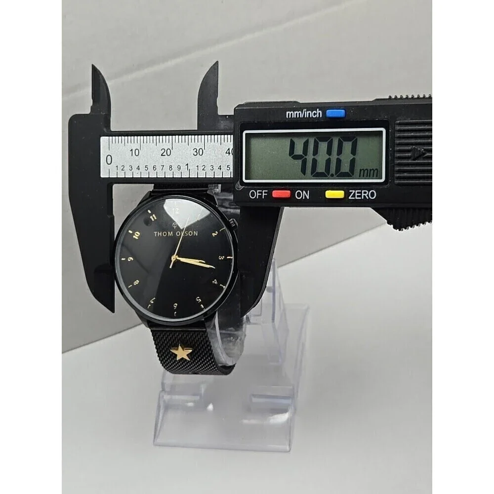 Thom Olson CBTO002 Night Dream Black Mesh Charm Watch 40mm Quartz New Battery